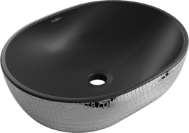 Mexen Viki umyvadlo na desku 48 x 35 cm, černá mat/silberský vzor šupiny - 21054872