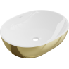 Mexen Viki umyvadlo na desku 48 x 35 cm, bílá/zlatá - 21054806