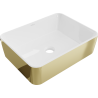 Mexen Catia umyvadlo na desku 48 x 37 cm, bílá/zlatá - 21314806