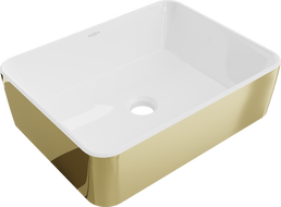 Mexen Catia umyvadlo na desku 48 x 37 cm, bílá/zlatá - 21314806