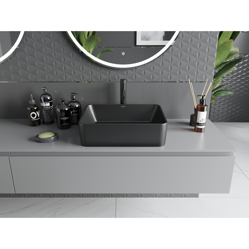 Mexen Catia umyvadlo na desku 48 x 37 cm, černý mat - 21314885