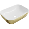 Mexen Rita umyvadlo na desku 45 x 32 cm, bílá/zlatá - 21084506