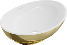 Mexen Elza umyvadlo na desku 40 x 33 cm, bílá/zlatá - 21014006