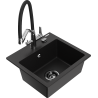 Mexen Milo dřez žulový 1-komorový s kuchyňskou baterií Duo, černý - 6505-77-671701-07-B