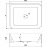 Mexen Catia umyvadlo na desku 48 x 37 cm, černý mat - 21314885