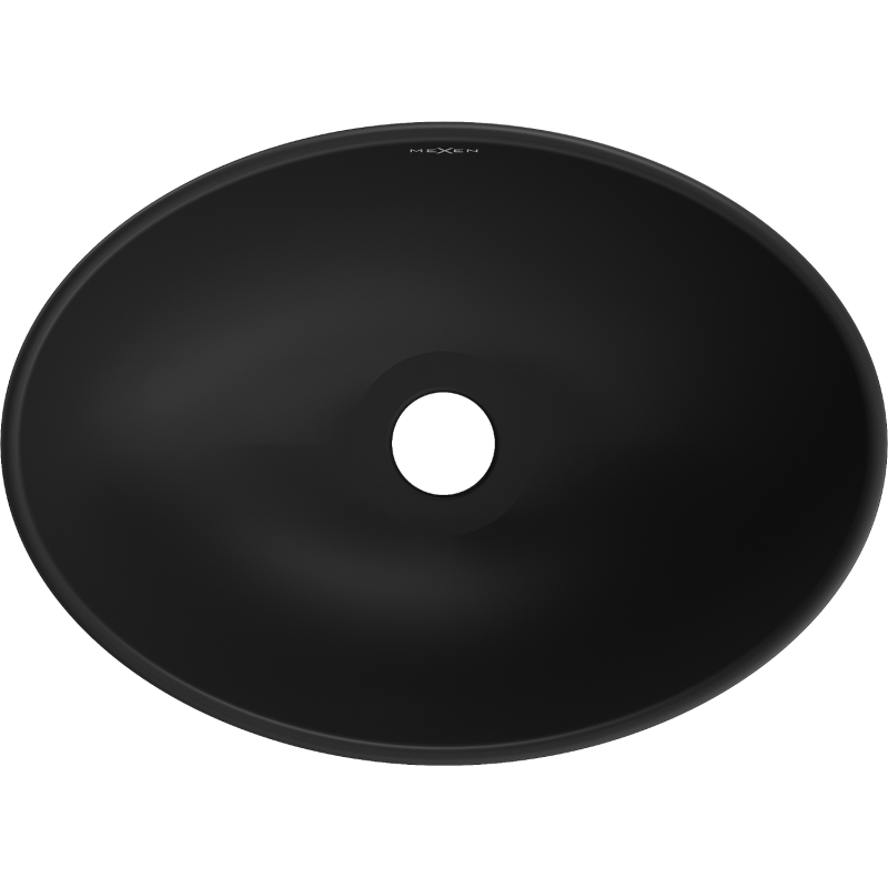 Mexen Elza umyvadlová deska 40 x 33 cm, černá matná/stříbrný vzor linie - 21014023