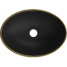 Mexen Elza umyvadlo na desku 40 x 33 cm, černá mat/zlatý okraj - 21014025