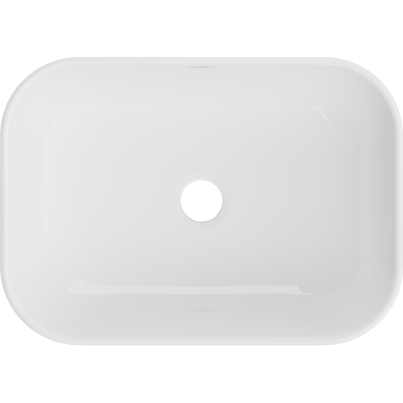 Mexen Rita umyvadlo na desku 45 x 32 cm, bílá/zlatá linie - 21084553