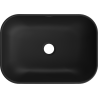 Mexen Rita umyvadlo na desku 45 x 32 cm, černá matná/stříbrný vzor linky - 21084573