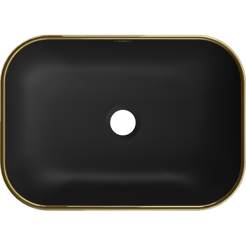 Mexen Rita umyvadlo na desku 45 x 32 cm, černá mat/zlatý okraj - 21084575