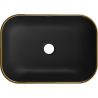 Mexen Rita umyvadlo na desku 45 x 32 cm, černá mat/zlatý okraj - 21084575