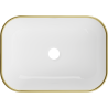 Mexen Rita umyvadlo na desku 45 x 32 cm, bílá/zlatý okraj - 21084505