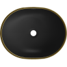 Mexen Viki umyvadlo na desku 48 x 35 cm, černá matná/zlatý okraj - 21054875