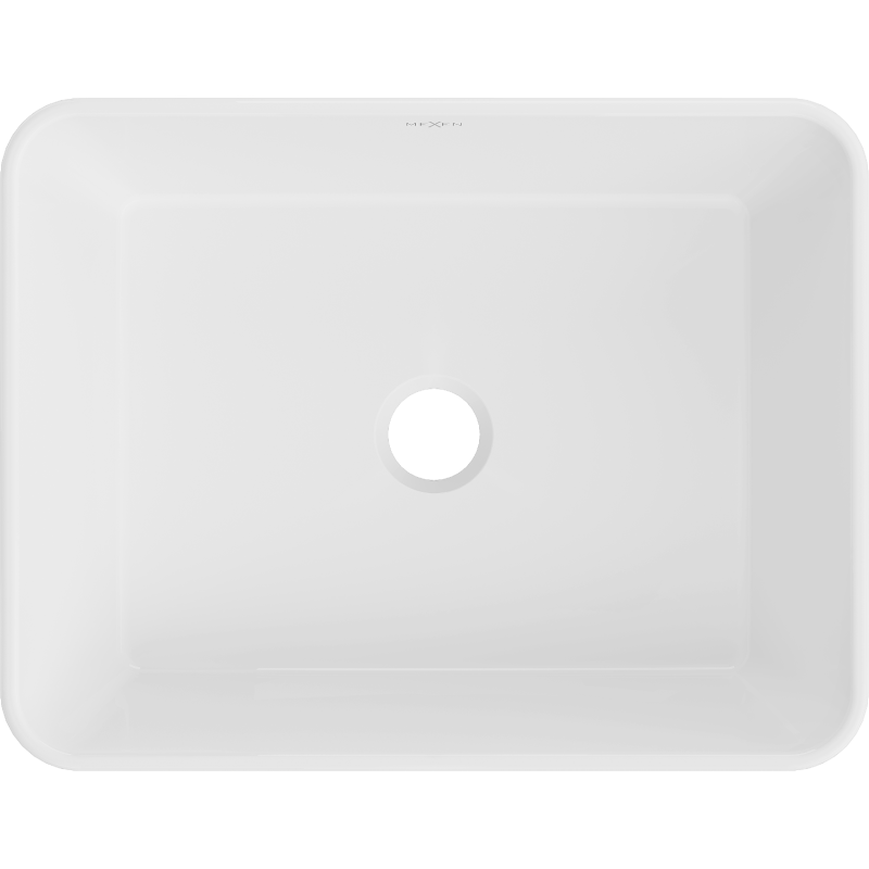 Mexen Catia nástěnný umyvadlo 48 x 38 cm, bílý/zlatý vzor linie - 21314817