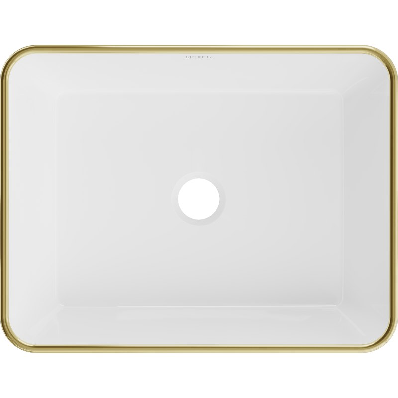 Mexen Catia umyvadlo na desku 48 x 37 cm, bílá/zlatá mřížkový vzor - 21314809