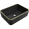 Mexen Catia umyvadlo na desku 48 x 37 cm, černá mat/zlatý okraj - 21314875