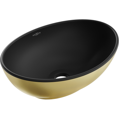 Mexen Elza umyvadlo na desku 40 x 33 cm, černá matná/zlatá - 21014026