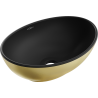 Mexen Elza umyvadlo na desku 40 x 33 cm, černá matná/zlatá - 21014026