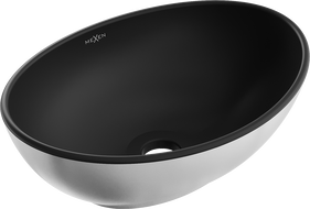 Mexen Elza umyvadlo na desku 40 x 33 cm, černá matná/stříbrná - 21014024