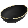 Mexen Elza umyvadlo na desku 40 x 33 cm, černá mat/zlatý okraj - 21014025