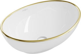 Mexen Elza umyvadlo na desku 40 x 33 cm, bílá/zlatý okraj - 21014005