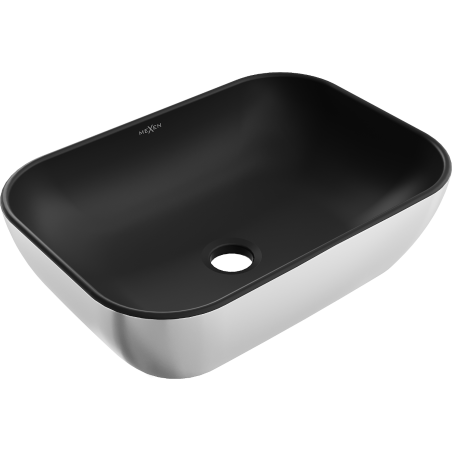 Mexen Rita umyvadlo na desku 45 x 32 cm, černá mat/stříbrná - 21084574
