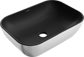 Mexen Rita umyvadlo na desku 45 x 32 cm, černá mat/stříbrná - 21084574