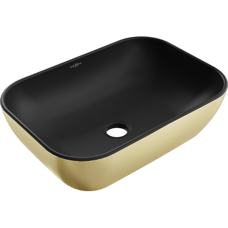 Mexen Rita umyvadlo na desku 45 x 32 cm, černá mat/zlatá - 21084576