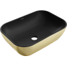 Mexen Rita umyvadlo na desku 45 x 32 cm, černá mat/zlatá - 21084576
