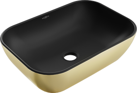 Mexen Rita umyvadlo na desku 45 x 32 cm, černá mat/zlatá - 21084576