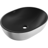 Mexen Viki umyvadlo na desku 48 x 35 cm, černá matná/stříbrná - 21054874