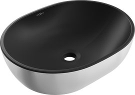 Mexen Viki umyvadlo na desku 48 x 35 cm, černá matná/stříbrná - 21054874