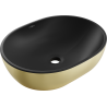 Mexen Viki umyvadlo na desku 48 x 35 cm, černá matná/zlatá - 21054876