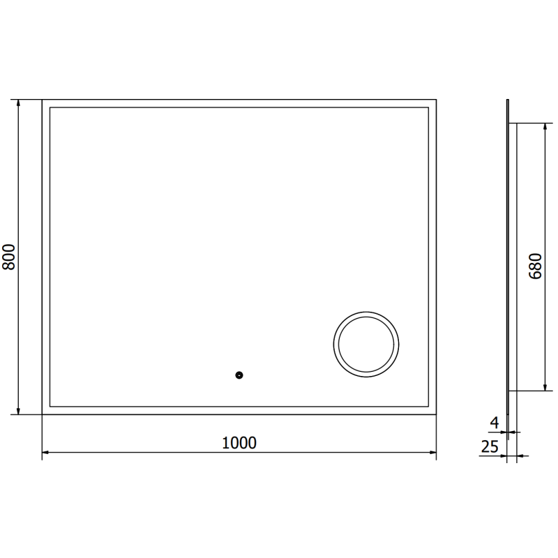 Mexen Kala LED koupelnové zrcadlo s kosmetickým zrcátkem 100 x 80 cm, LED 6000K, proti zamlžení - 9820-100-080-611-00