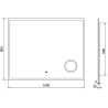 Mexen Kala koupelnové zrcadlo s osvětlením a kosmetickým zrcátkem 100 x 80 cm, LED 6000K, proti mlze - 9820-100-080-611-00