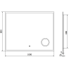 Mexen Kala osvětlené koupelnové zrcadlo s kosmetickým zrcátkem 100 x 80 cm, LED 6000K, proti zamlžování