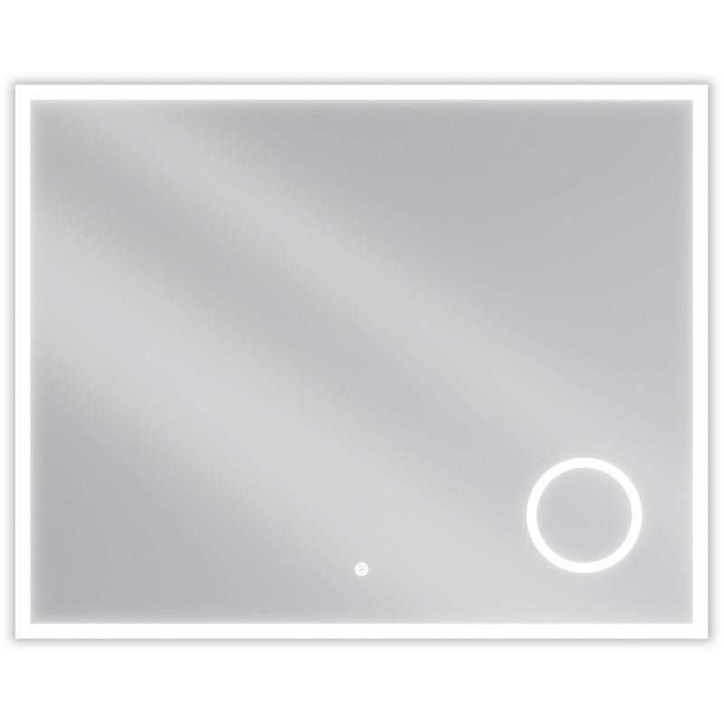 Mexen Kala osvětlené koupelnové zrcadlo s kosmetickým zrcátkem 100 x 80 cm, LED 6000K, proti zamlžování