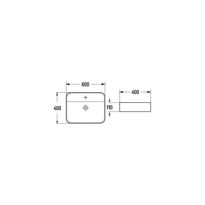 Mexen Sofia umyvadlo na desku 60 x 40 cm, černá matná - 22156085