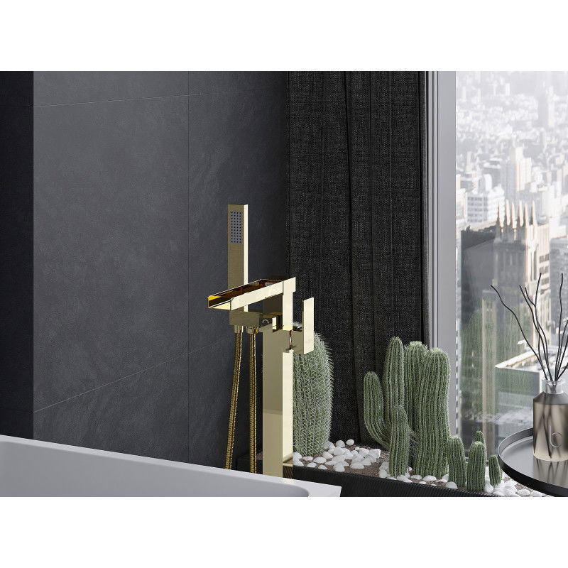 Mexen Algar samostatně stojící vanová baterie, zlatá - 75733-50