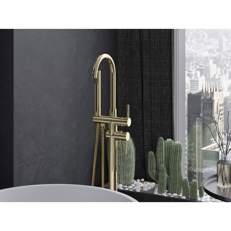 Mexen Alma volně stojící vanová baterie, zlatá - 75033-50