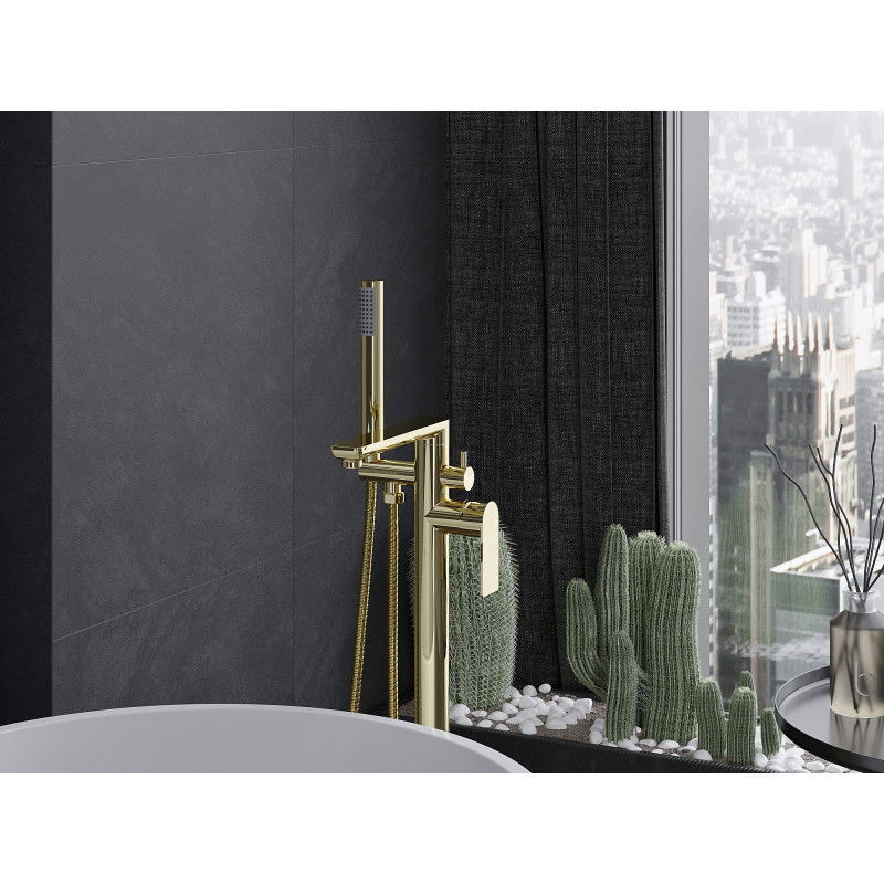 Mexen Leda volně stojící vana baterie, zlatá - 75633-50