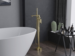 Mexen Leda volně stojící vana baterie, zlatá - 75633-50