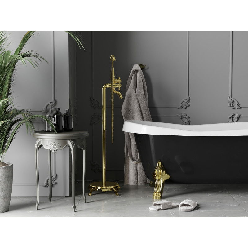 Mexen Retro volně stojící vanová baterie, zlatá - 75933-50