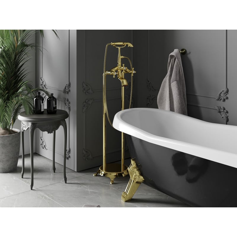 Mexen Retro volně stojící vanová baterie, zlatá - 75933-50