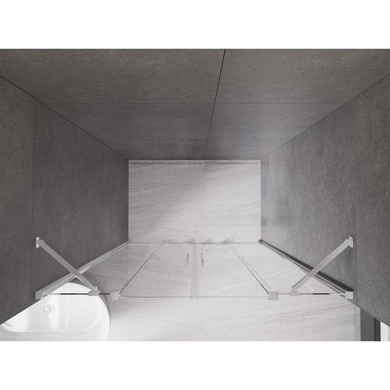 Mexen Velar Duo posuvné sprchové dveře 140 cm, transparentní, chrom - 871-140-000-02-01