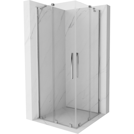 Mexen Velar Duo posuvná sprchová kabina 80 x 80 cm, průhledná, chrom - 871-080-080-02-01