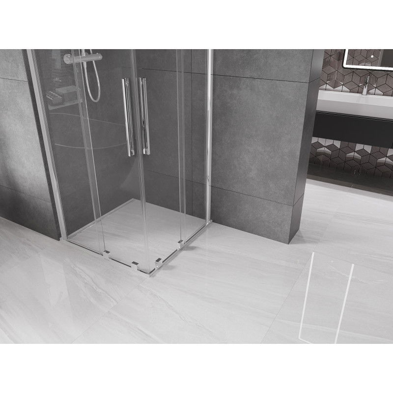 Mexen Velar Duo sprchový kout posuvný 100 x 100 cm, transparentní, chrom - 871-100-100-02-01
