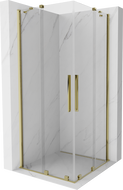Mexen Velar Duo posuvná sprchová kabina 80 x 80 cm, transparentní, zlatá - 871-080-080-02-50