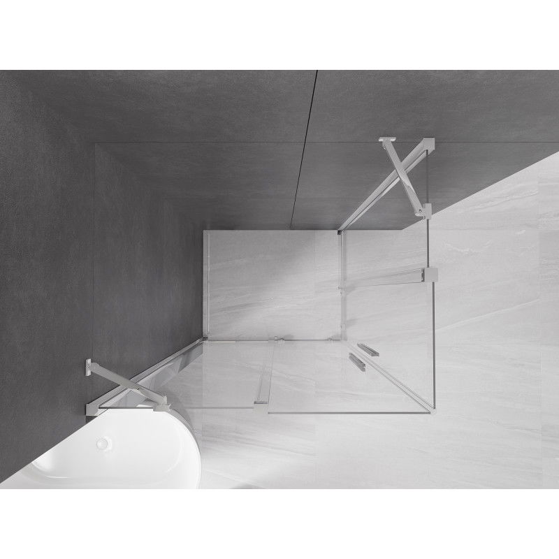 Mexen Velar Duo sprchová kabina posuvná 90 x 80 cm, transparentní, chrom - 871-090-080-02-01