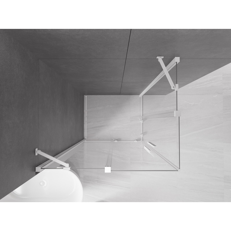 Mexen Velar Duo posuvná sprchová kabina 100 x 90 cm, transparentní, bílá - 871-100-090-02-20